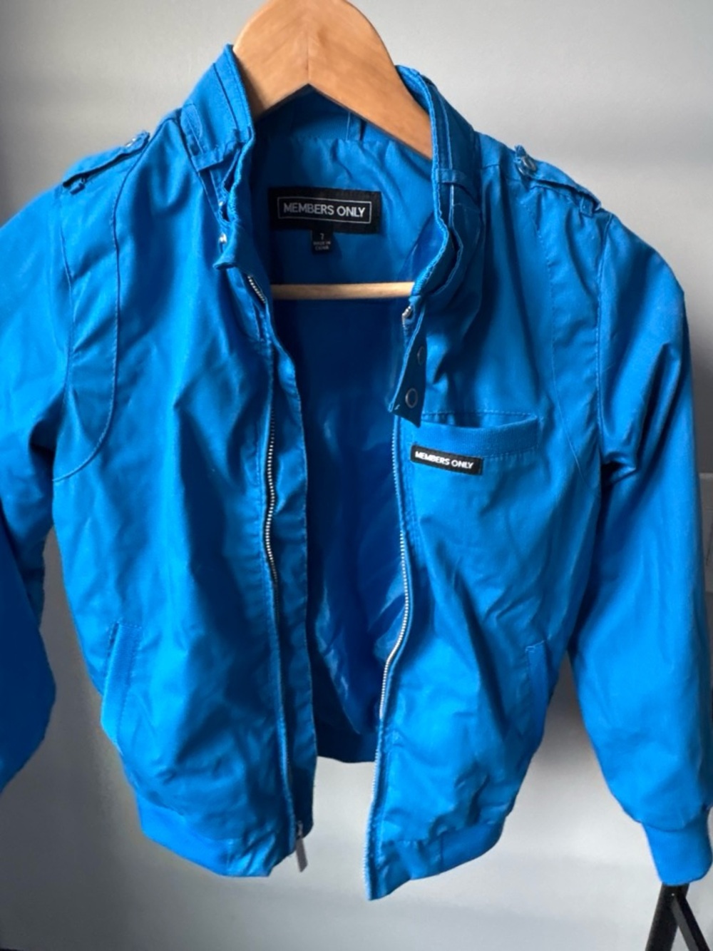 Members Only Bright Blue Kids Bomber Jacket